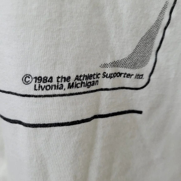 Vintage Admiral Busby & Sons Women T-Shirt Top White Logo Short Sleeve Crew 1984 - Picture 4 of 8